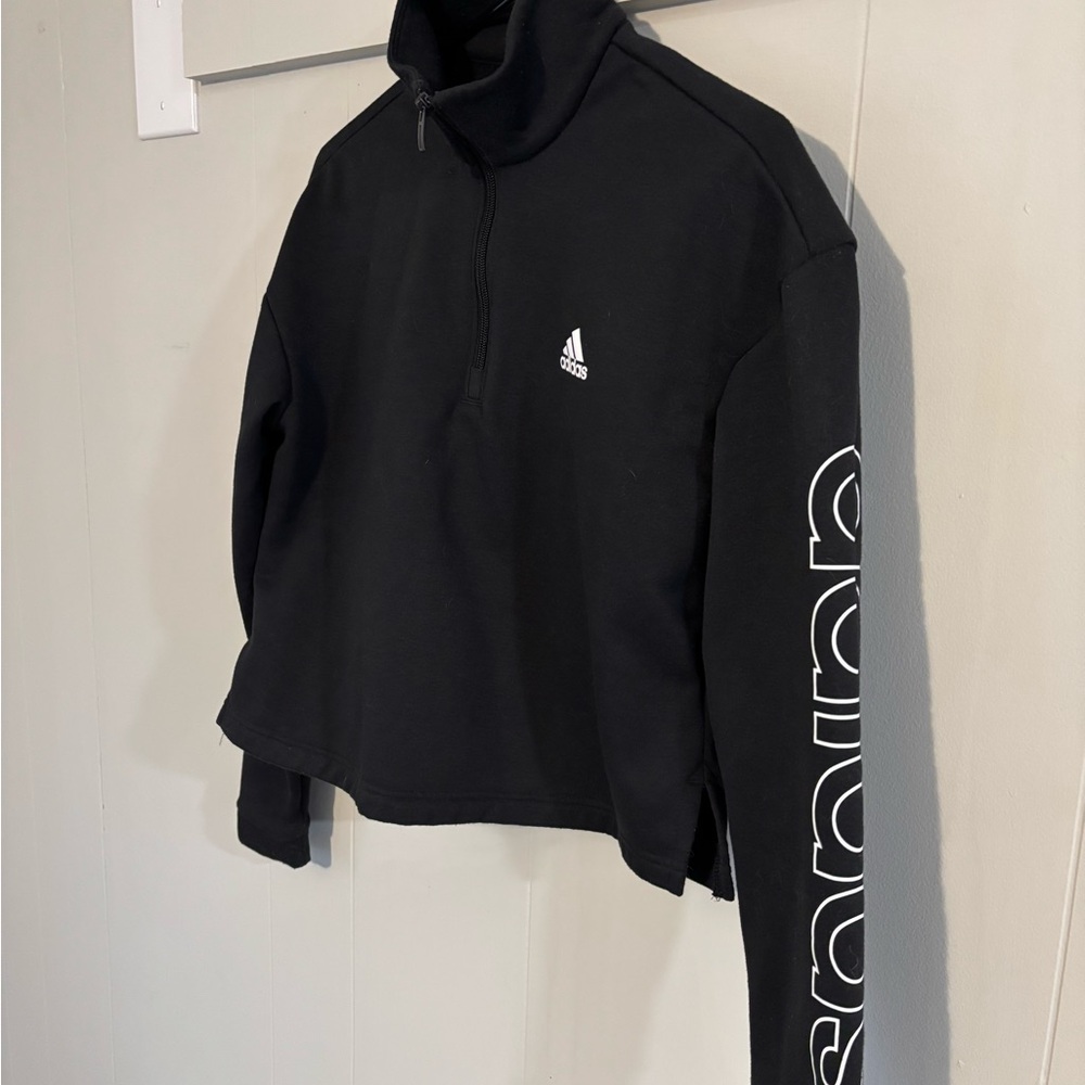 Adidas Cropped Quarter-Zip Pullover